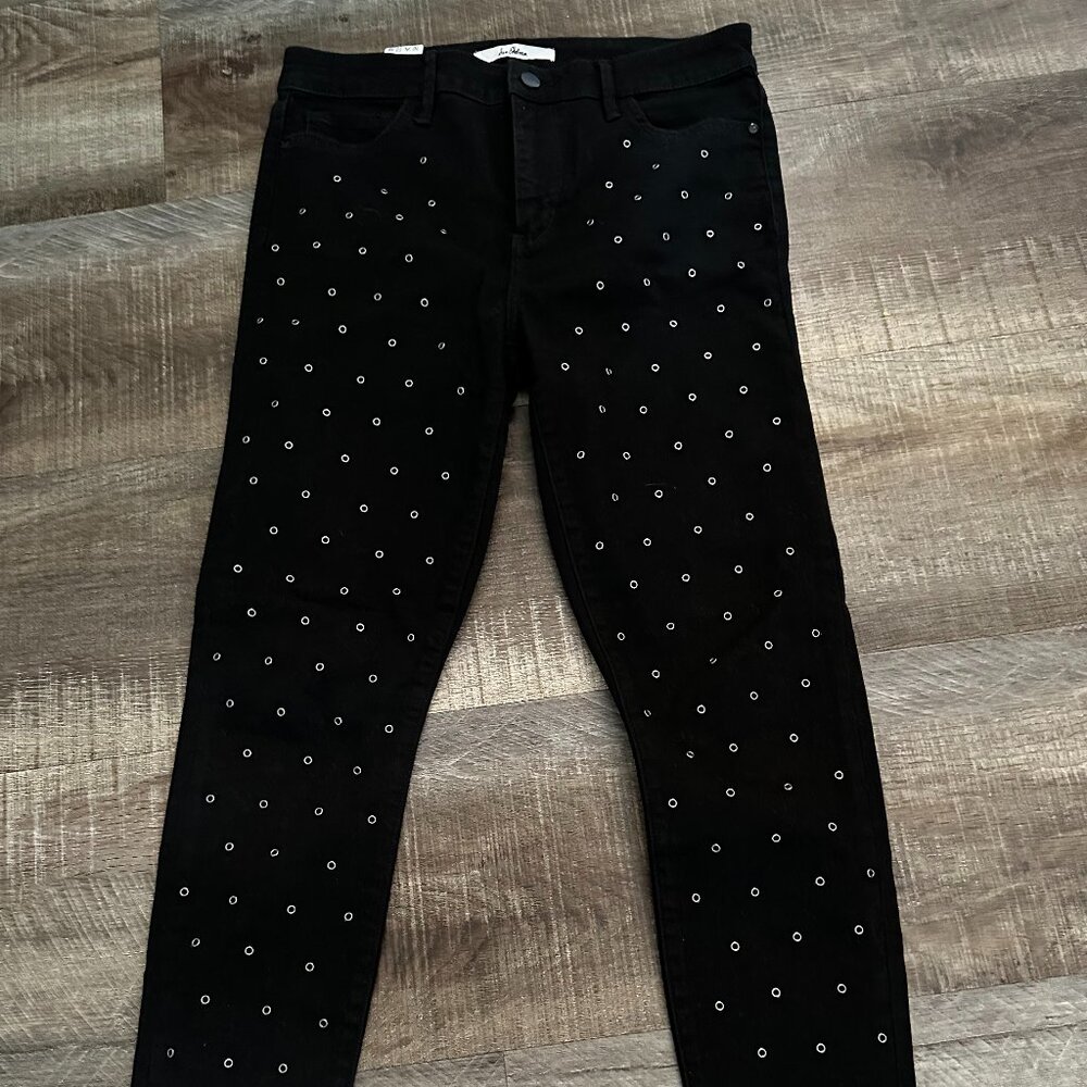 Sam Edelman Stiletto High Rise Skinny Jeans Studded Grommet Size 29 punk rock